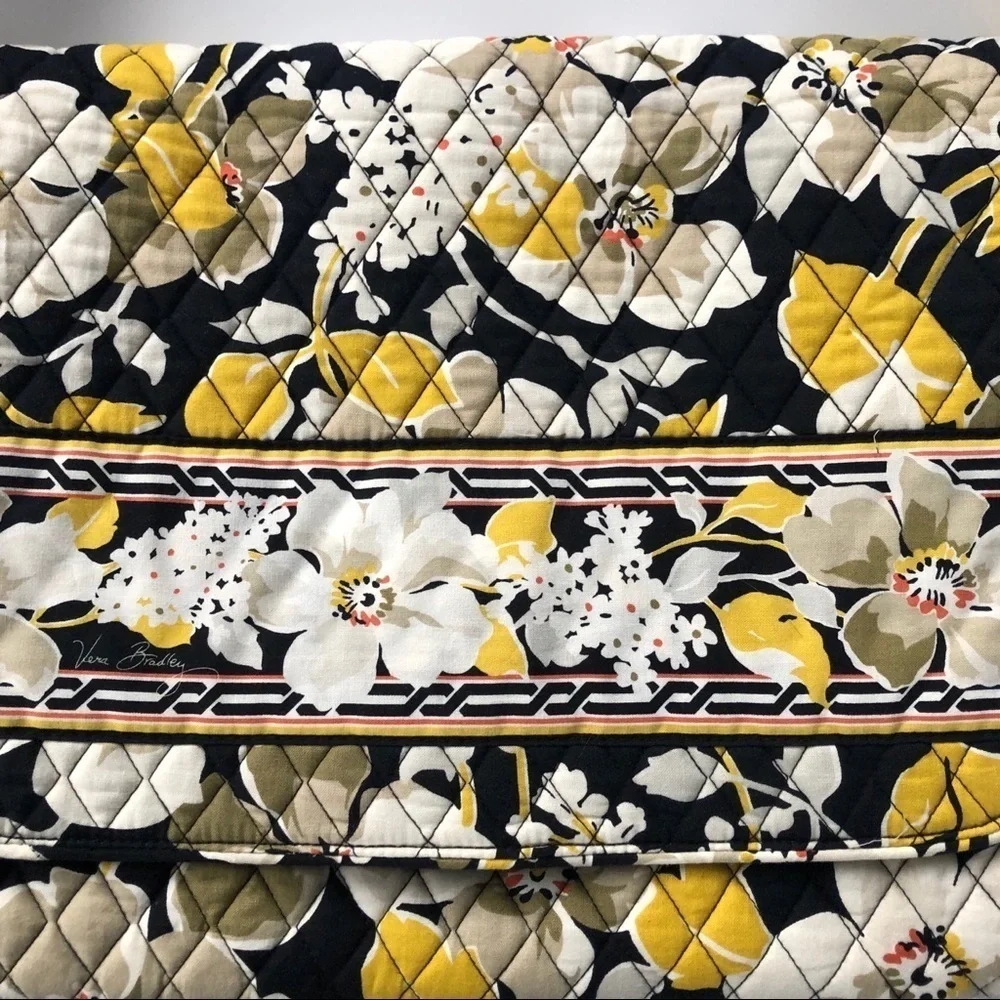 Vera Bradley Black and Yellow Laptop Bag. Laptop Floral Computer Bag
